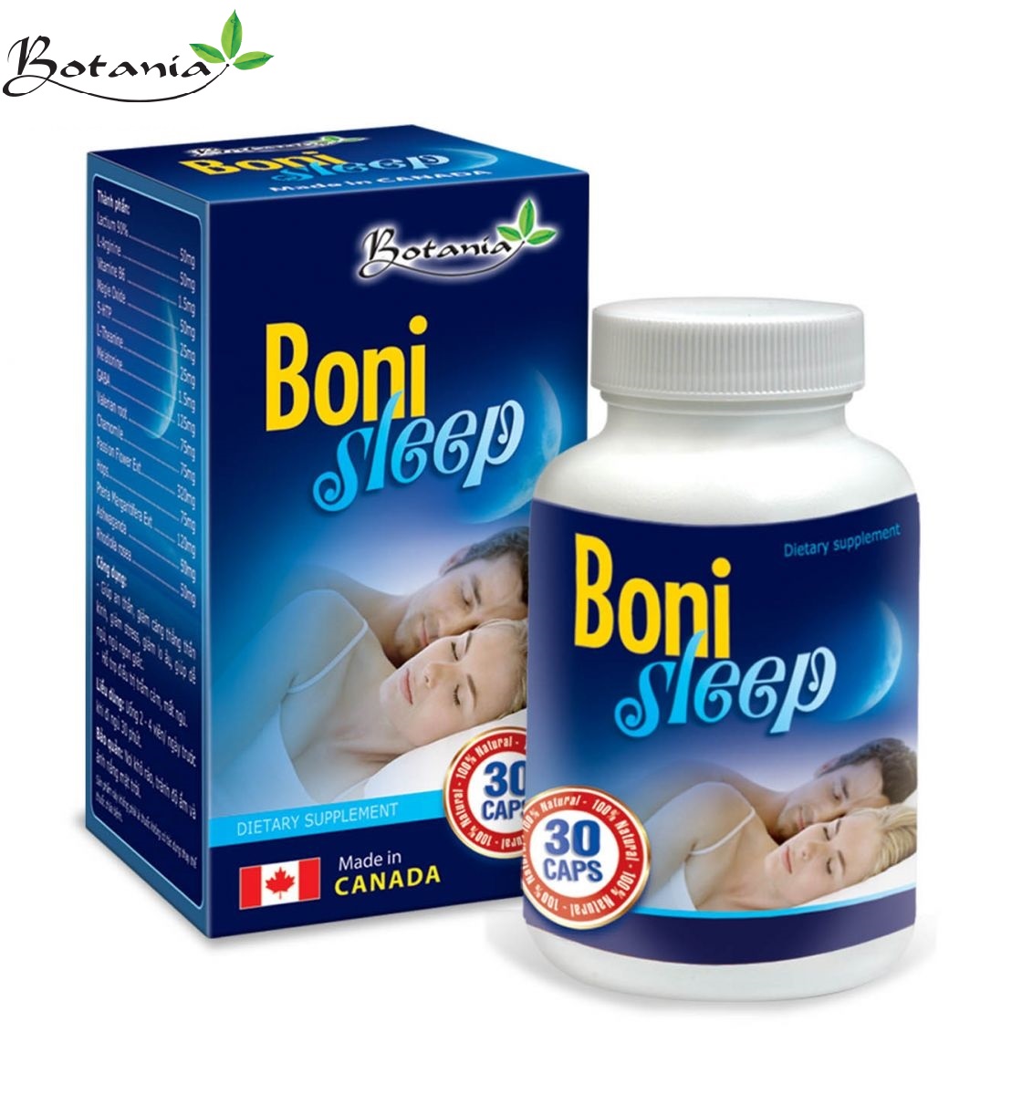Thực phẩm bảo vệ sức khỏe BoniSleep + hỗ trợ giảm căng thẳng thần kinh, giảm stress, giảm lo âu. Giúp an thần, dễ ngủ, ngủ ngon giấc