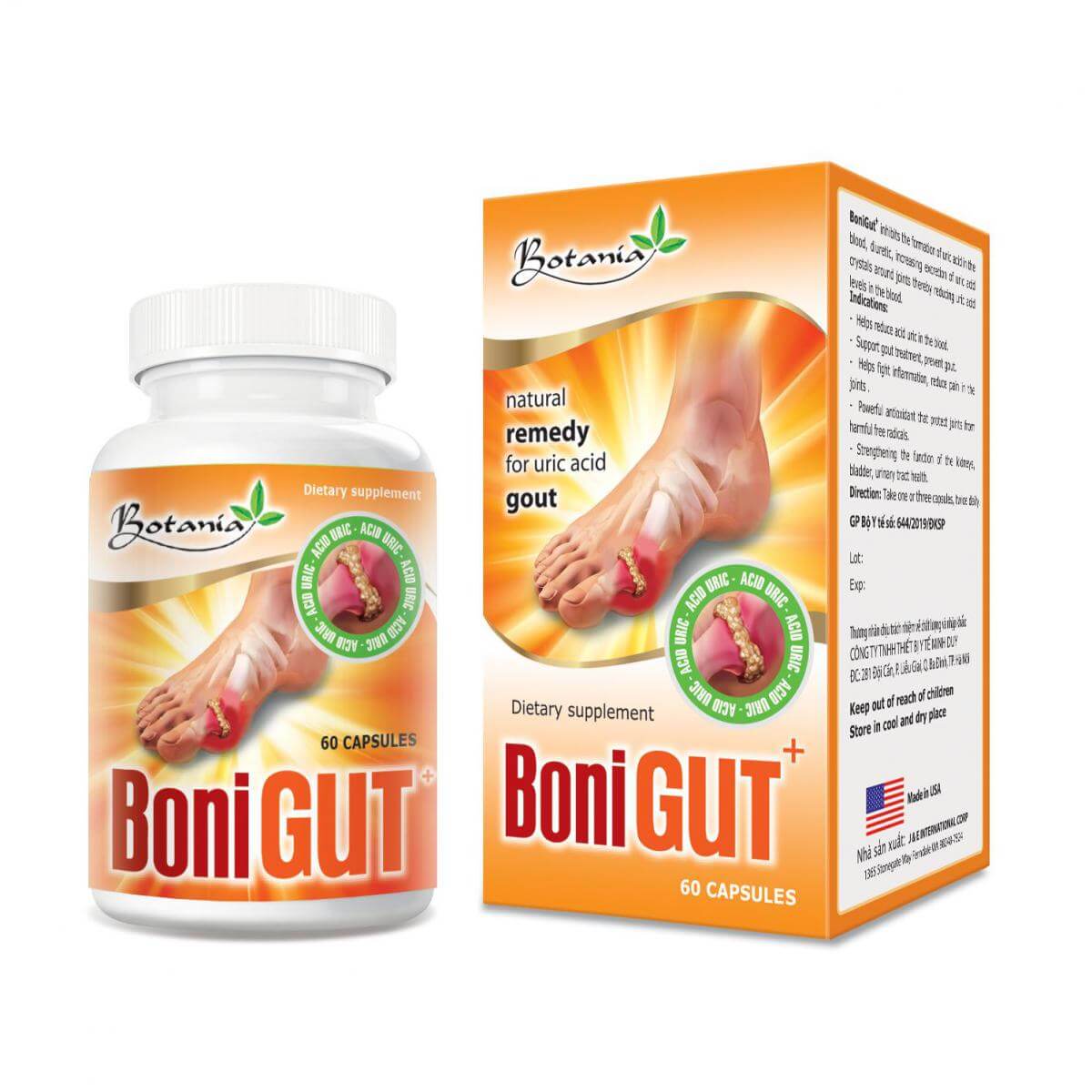 BoniGut + - cho người bị gout, bị acid uric máu cao
