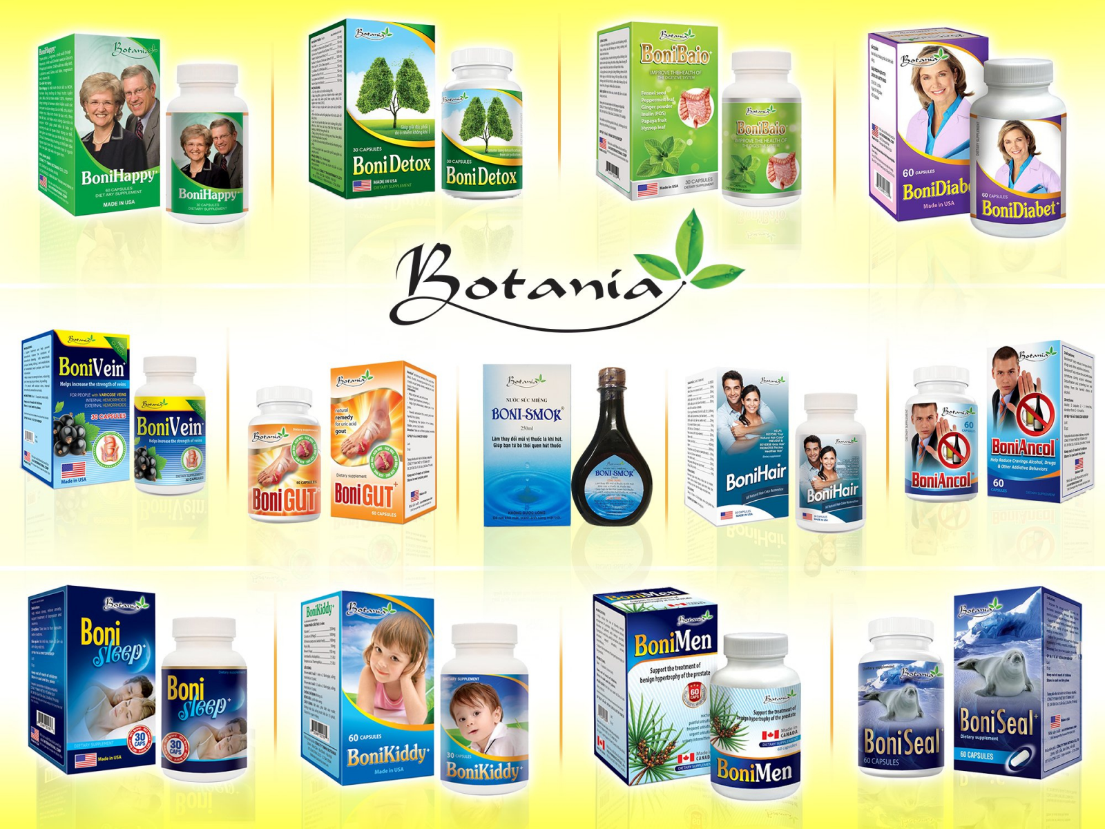 Các sản phẩm của công ty Botania